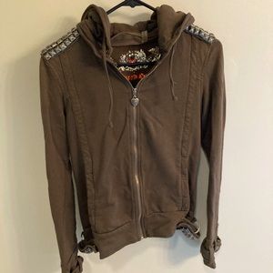 Twisted Heart studded hoodie